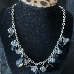 Chic Black and Silver Statement Necklace